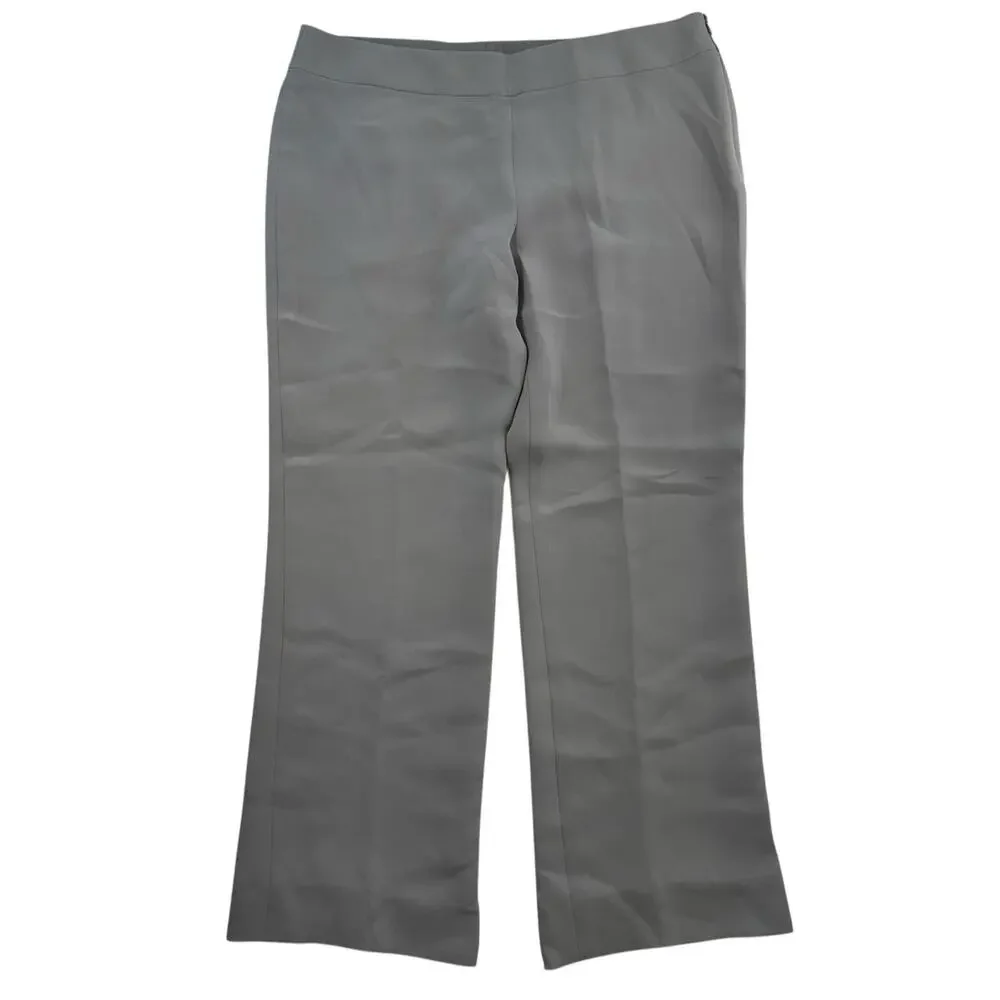 Giorgio Armani Sz 10 Silk Wide Leg Pants Gray Italian‎ Satin ALTERED Designer